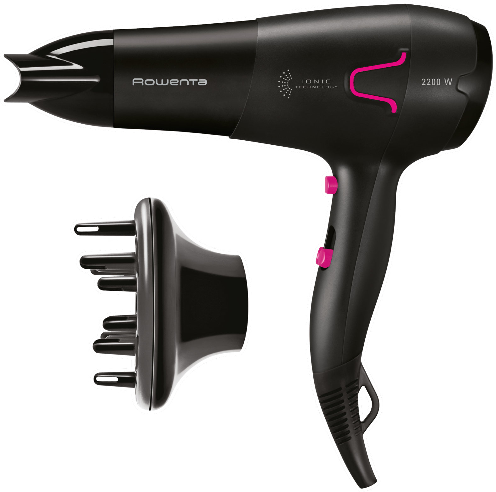 Фен для волос Power Pro Ionic CV5623F0 Rowenta Power Pro Ionic CV5623F0, цвет черный/розовый - фото 1